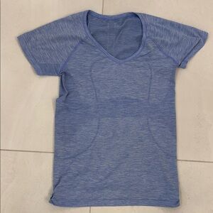 lululemon athletica Heathered Blue Short Sleeve Seam Tee